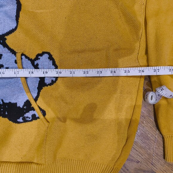 Obey mustard hoodie sweater with grey bunny rabbit - Picture 3 of 7